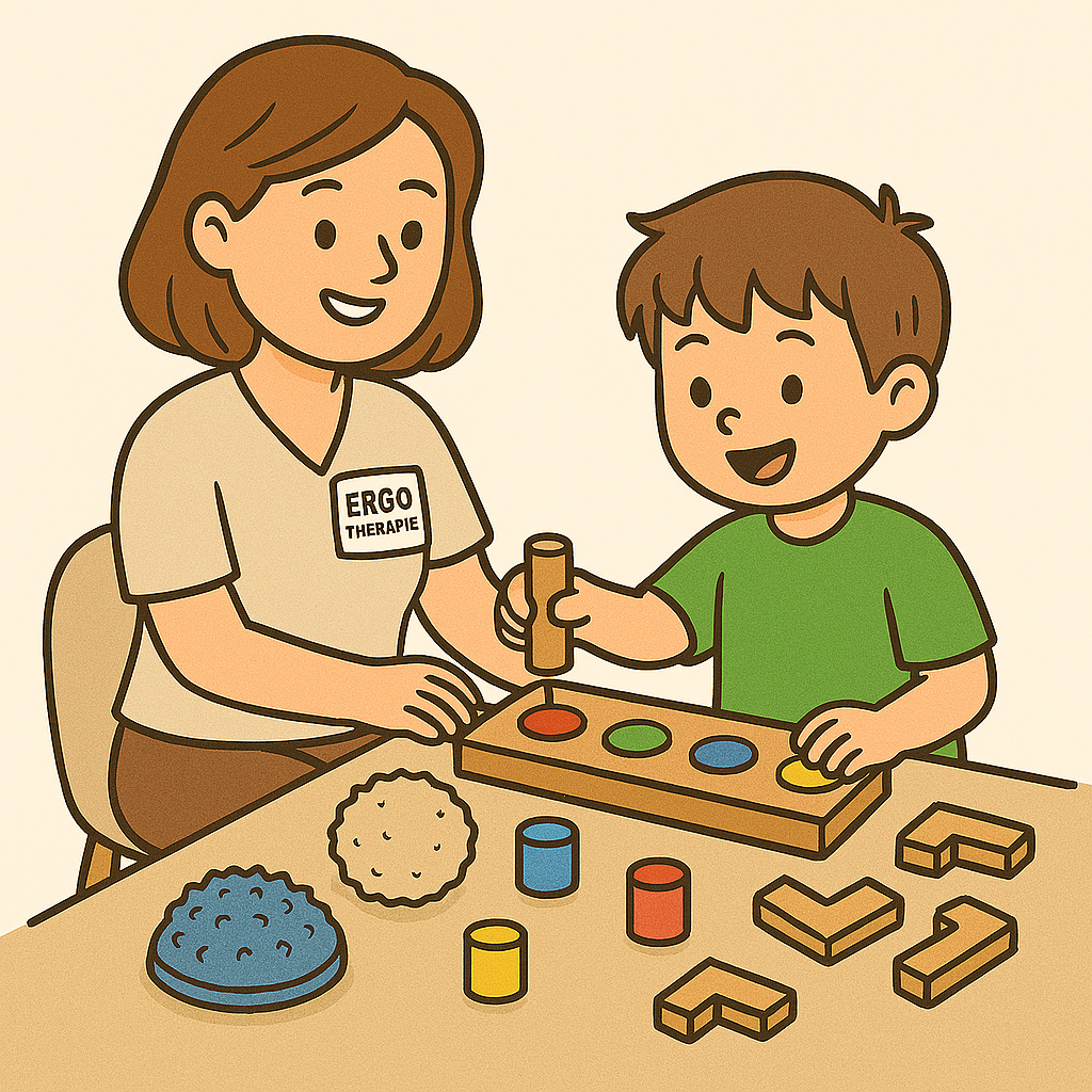 Ergotherapeutische Übung am Tisch